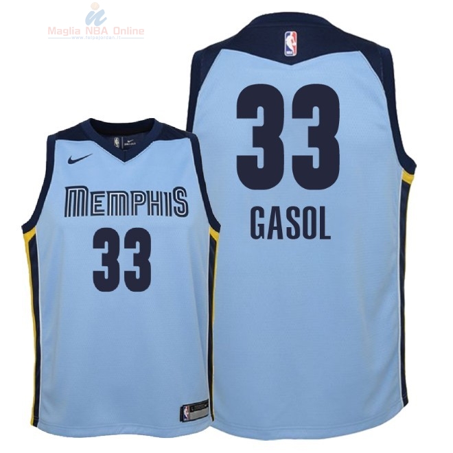 Acquista Maglia NBA Bambino Memphis Grizzlies #33 Marc Gasol Blu Statement 2018