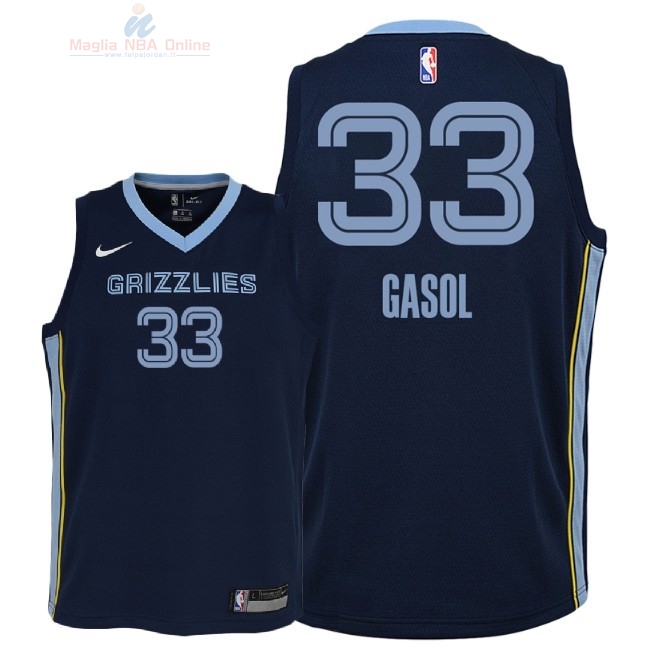 Acquista Maglia NBA Bambino Memphis Grizzlies #33 Marc Gasol Marino Icon 2018-19