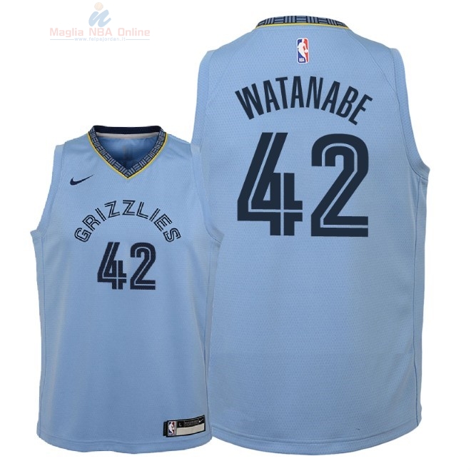 Acquista Maglia NBA Bambino Memphis Grizzlies #42 Yuta Watanabe Blu Statement 2018-19
