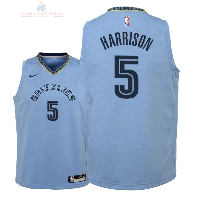 Acquista Maglia NBA Bambino Memphis Grizzlies #5 Andrew Harrison Blu Statement 2018-19