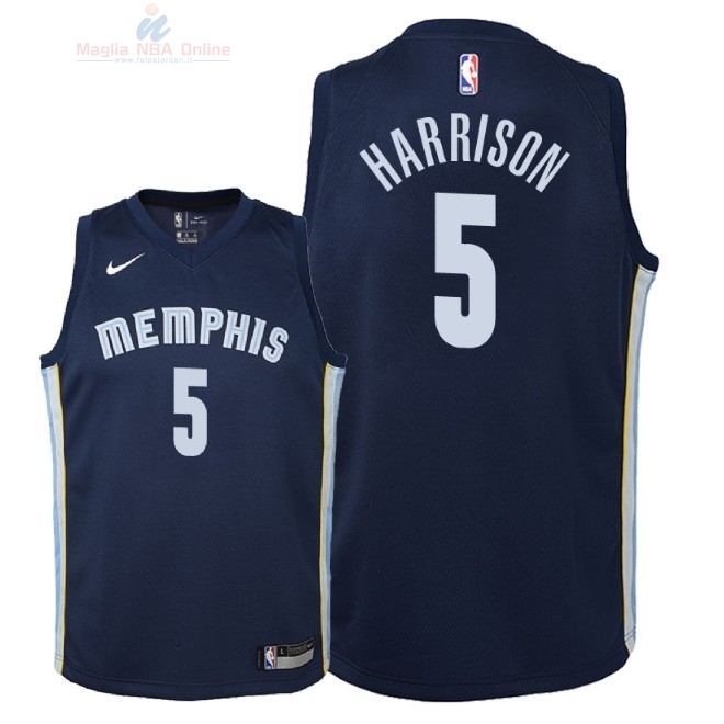 Acquista Maglia NBA Bambino Memphis Grizzlies #5 Andrew Harrison Marino Icon 2018