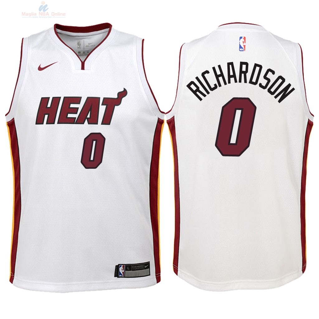 Acquista Maglia NBA Bambino Miami Heat #0 Josh Richardson Bianco Association 2018