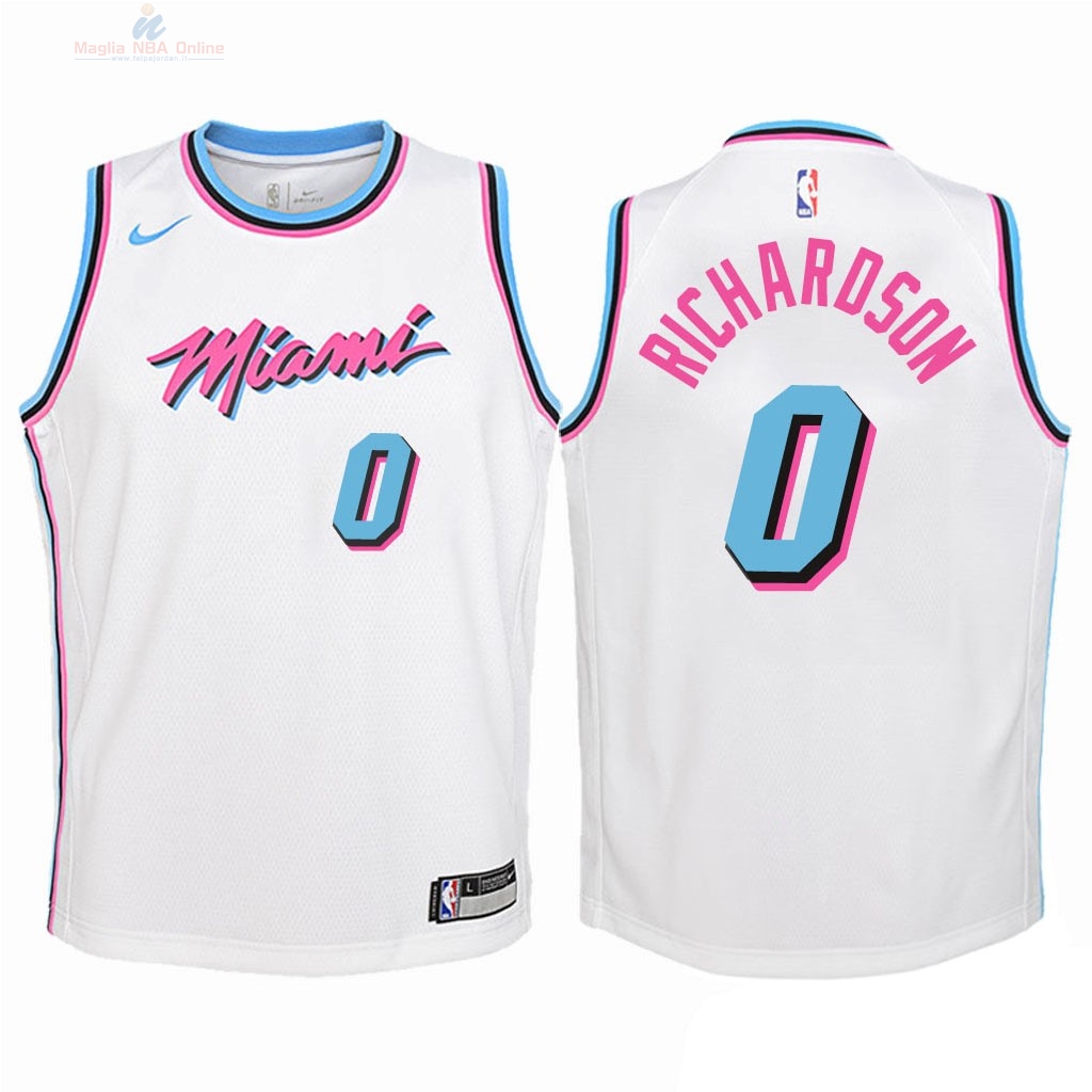 Acquista Maglia NBA Bambino Miami Heat #0 Josh Richardson Nike Bianco Città 2018