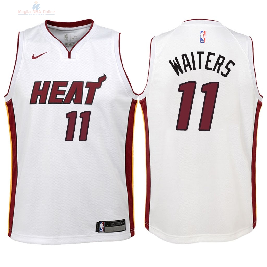 Acquista Maglia NBA Bambino Miami Heat #11 Dion Waiters Bianco Association 2018