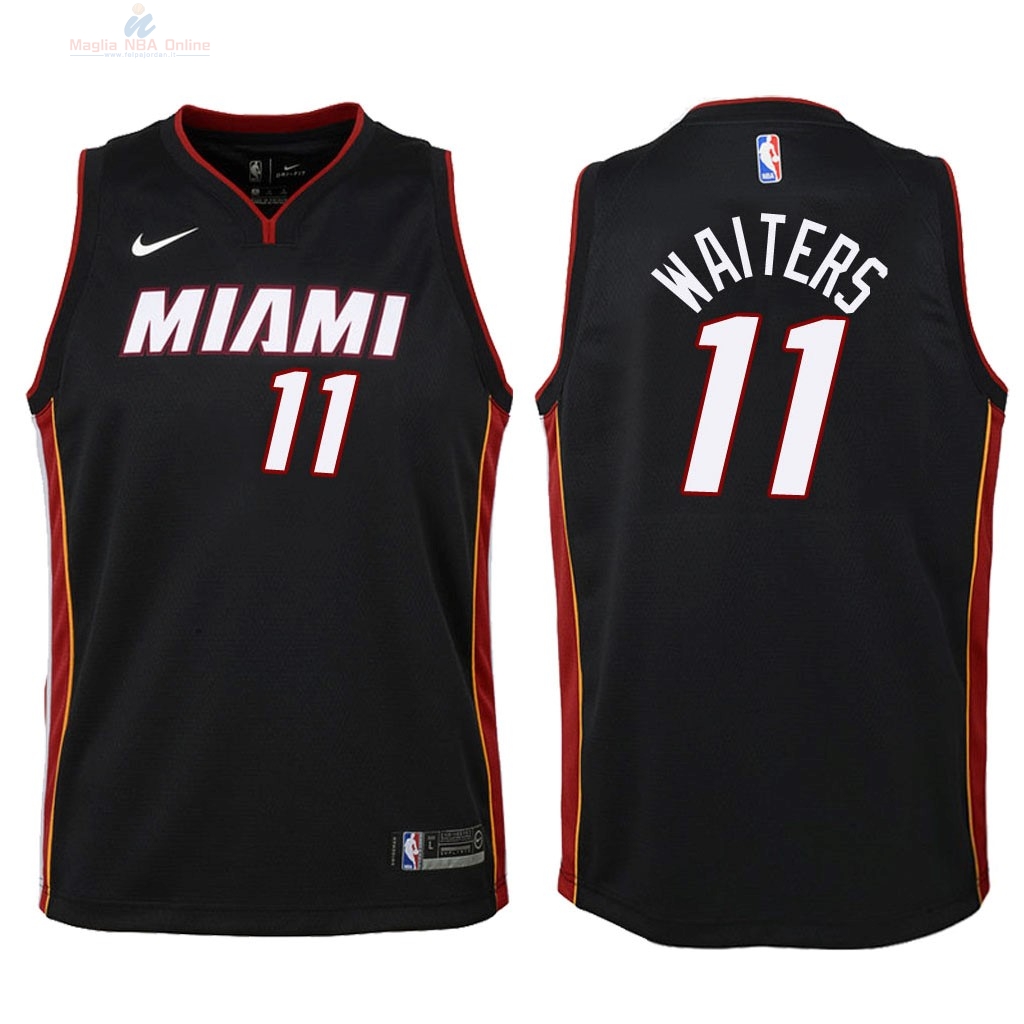 Acquista Maglia NBA Bambino Miami Heat #11 Dion Waiters Nero Icon 2018