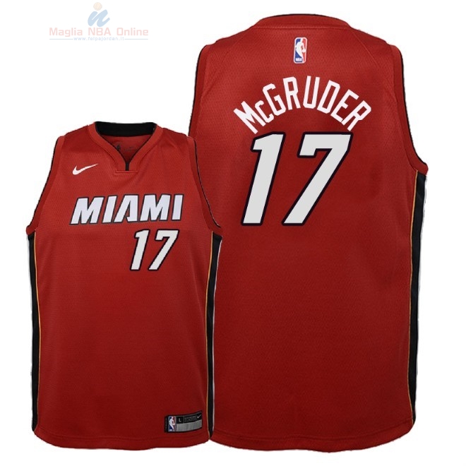 Acquista Maglia NBA Bambino Miami Heat #17 Rodney McGruder Rosso Statement 2018