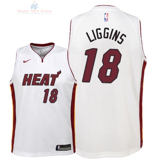 Acquista Maglia NBA Bambino Miami Heat #18 DeAndre Liggins Bianco Association 2018