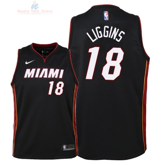 Acquista Maglia NBA Bambino Miami Heat #18 DeAndre Liggins Nero Icon 2018