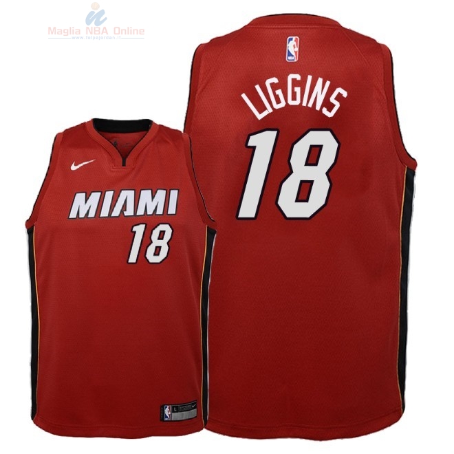 Acquista Maglia NBA Bambino Miami Heat #18 DeAndre Liggins Rosso Statement 2018