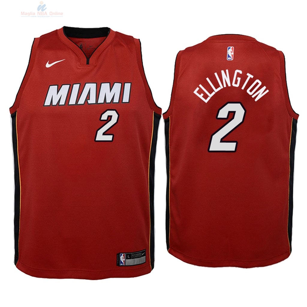 Acquista Maglia NBA Bambino Miami Heat #2 Wayne Ellington Rosso Statement 2018