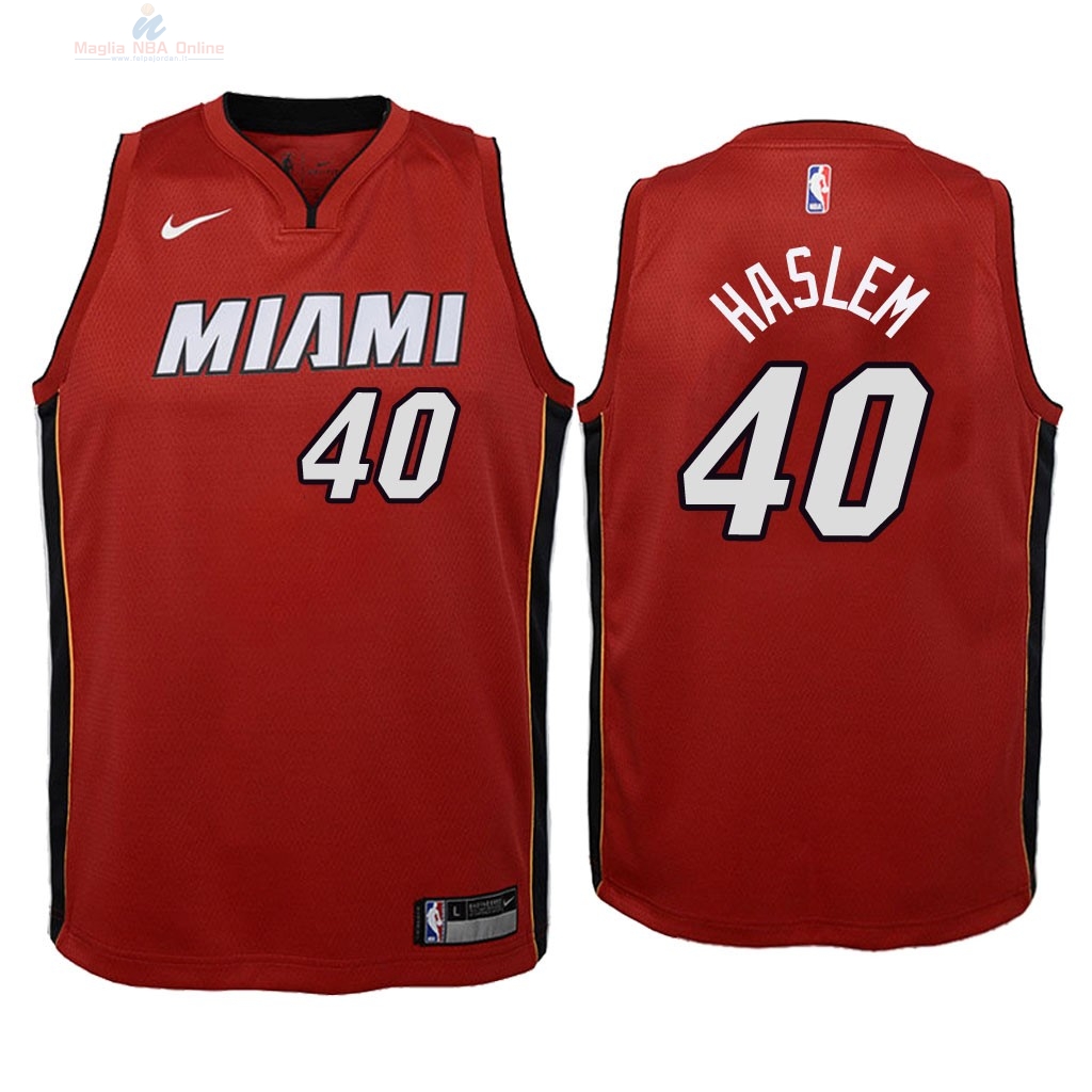 Acquista Maglia NBA Bambino Miami Heat #40 Udonis Haslem Rosso Statement 2018