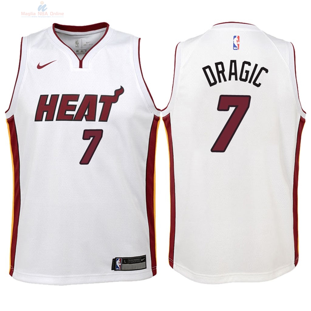 Acquista Maglia NBA Bambino Miami Heat #7 Goran Dragic Bianco Association 2018