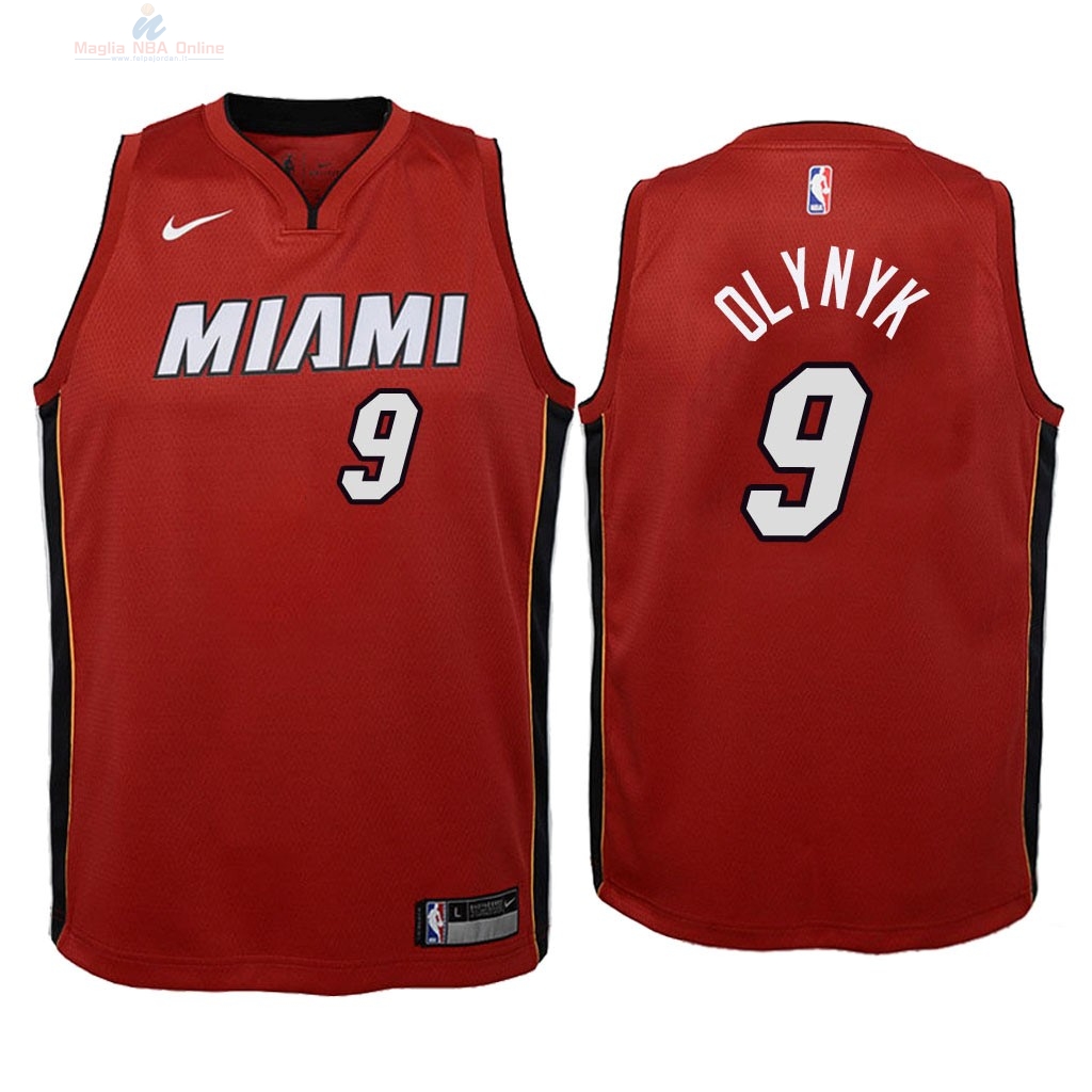 Acquista Maglia NBA Bambino Miami Heat #9 Kelly Olynyk Rosso Statement 2018