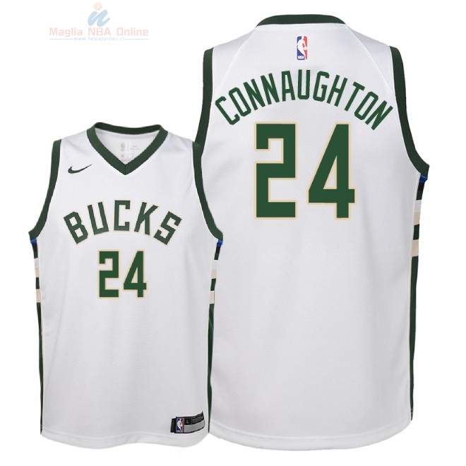 Acquista Maglia NBA Bambino Milwaukee Bucks #24 Pat Connaughton Bianco Association 2018-19