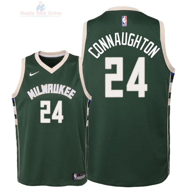 Acquista Maglia NBA Bambino Milwaukee Bucks #24 Pat Connaughton Verde Icon 2018-19