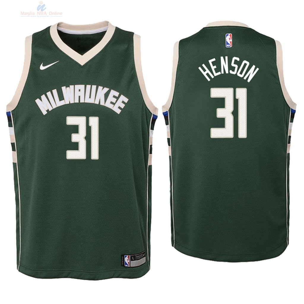 Acquista Maglia NBA Bambino Milwaukee Bucks #31 John Henson Verde Icon 2018