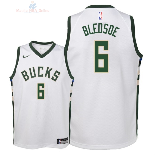 Acquista Maglia NBA Bambino Milwaukee Bucks #6 Eric Bledsoe Bianco Association 2018