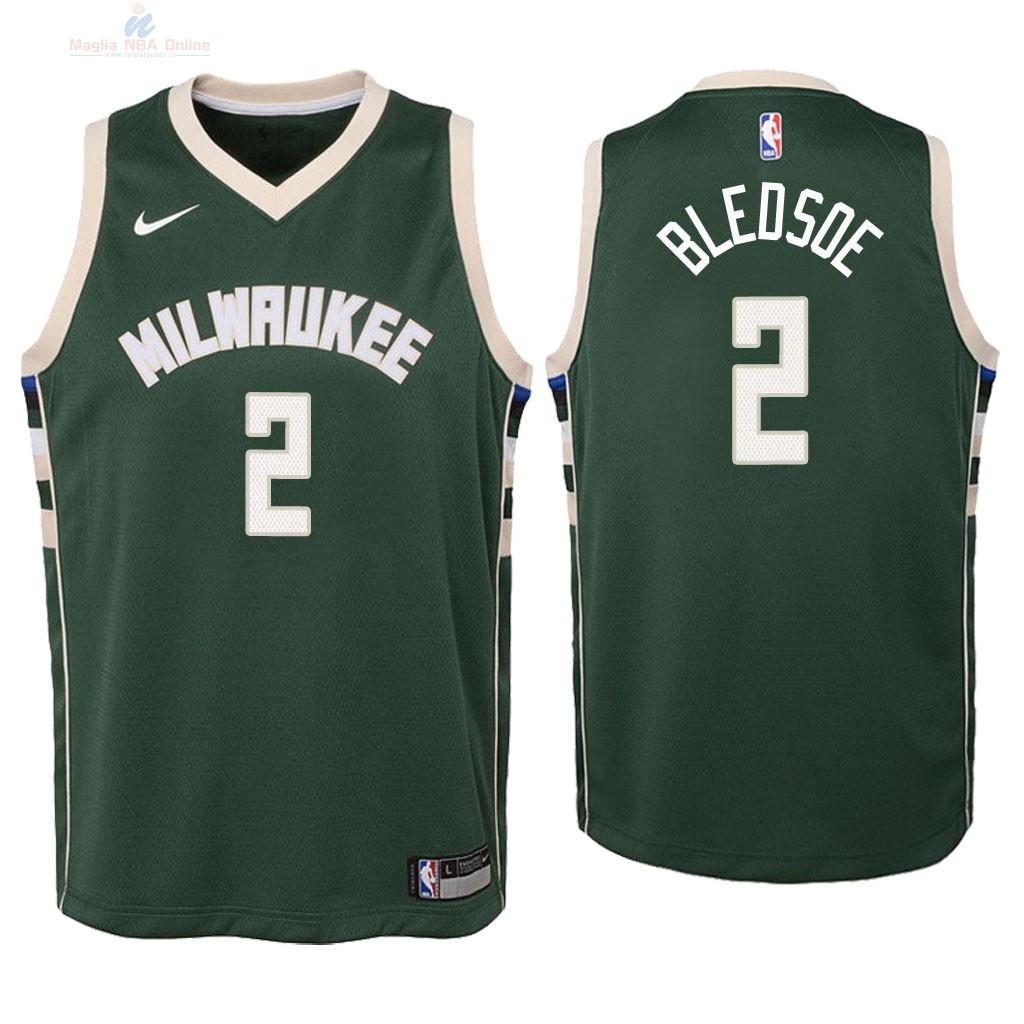 Acquista Maglia NBA Bambino Milwaukee Bucks #6 Eric Bledsoe Verde Icon 2018