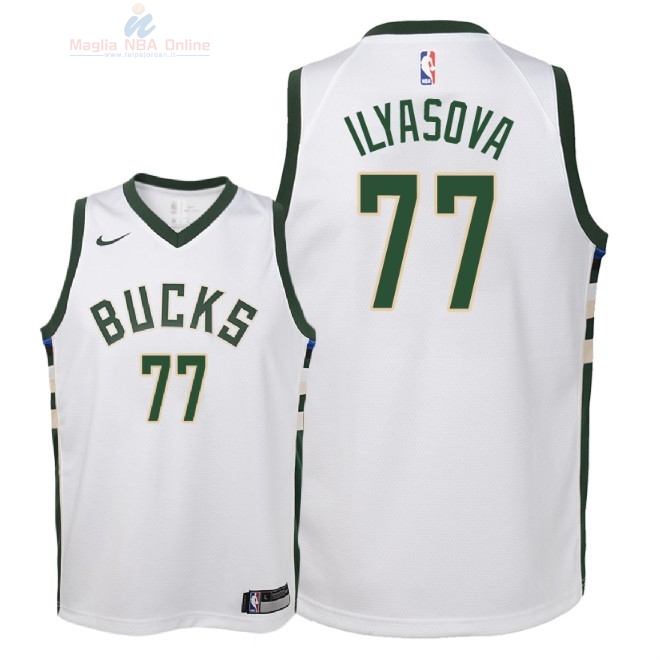 Acquista Maglia NBA Bambino Milwaukee Bucks #77 Ersan Ilyasova Bianco Association 2018-19