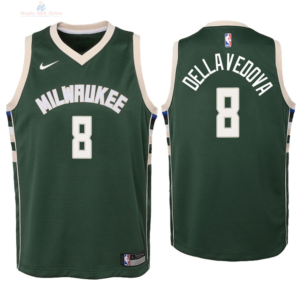 Acquista Maglia NBA Bambino Milwaukee Bucks #8 Matthew Dellavedova Verde Icon 2018