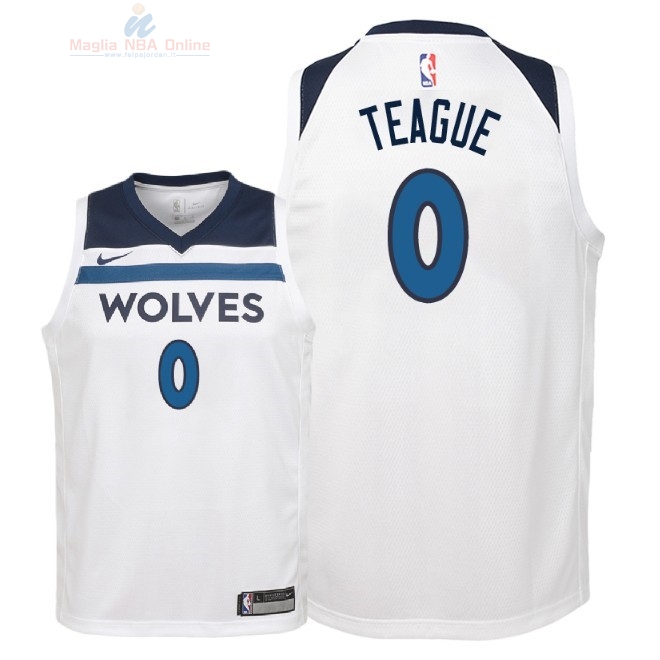 Acquista Maglia NBA Bambino Minnesota Timberwolves #0 Jeff Teague Bianco Association 2018