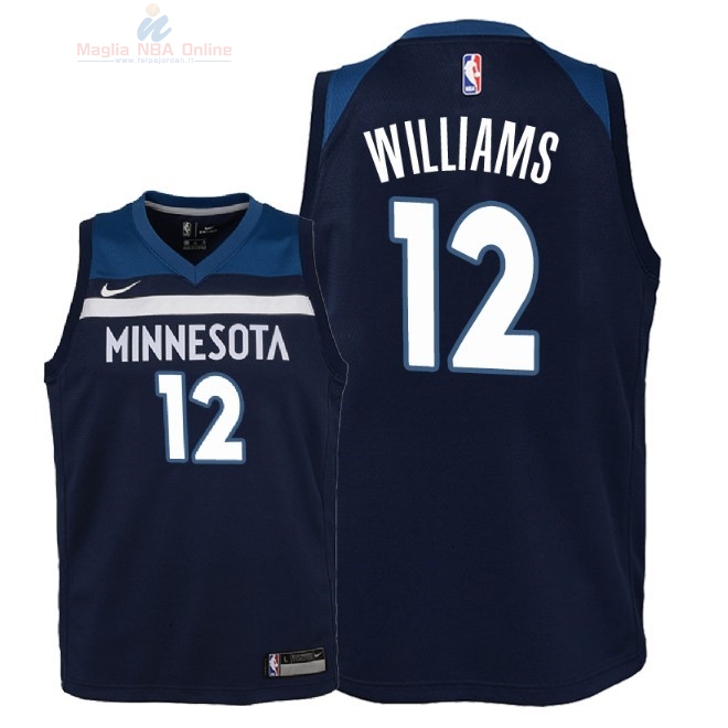 Acquista Maglia NBA Bambino Minnesota Timberwolves #12 C.J. Williams Marino Icon 2018