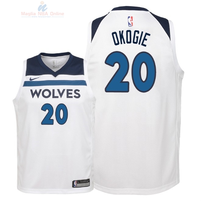 Acquista Maglia NBA Bambino Minnesota Timberwolves #20 Josh Okogie Bianco Association 2018