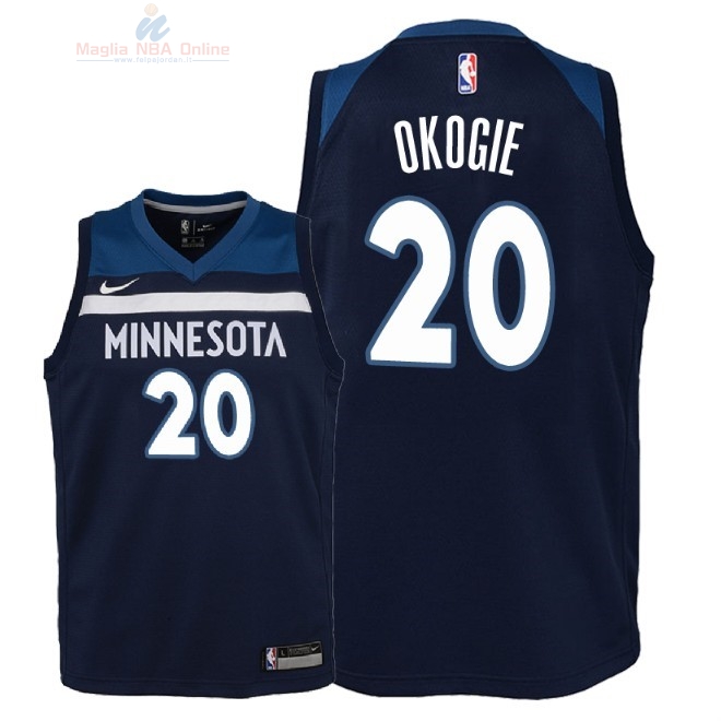 Acquista Maglia NBA Bambino Minnesota Timberwolves #20 Josh Okogie Marino Icon 2018