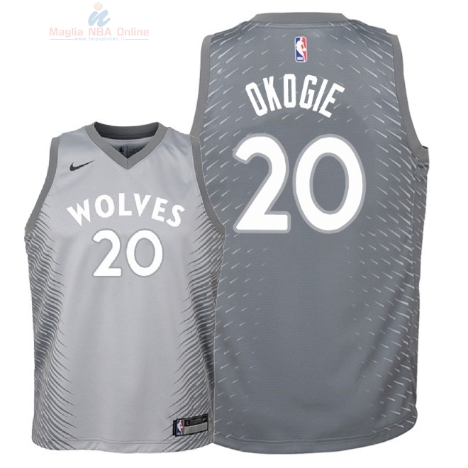 Acquista Maglia NBA Bambino Minnesota Timberwolves #20 Josh Okogie Nike Grigio Città 2018