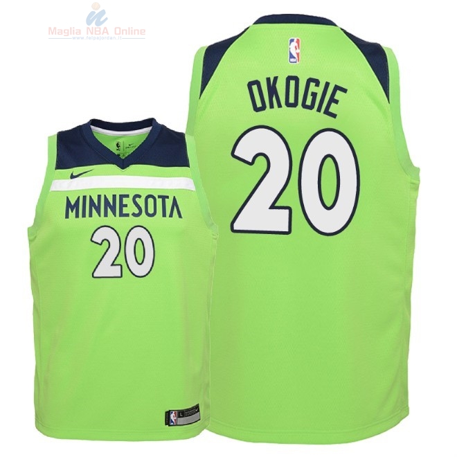 Acquista Maglia NBA Bambino Minnesota Timberwolves #20 Josh Okogie Verde Statement 2018