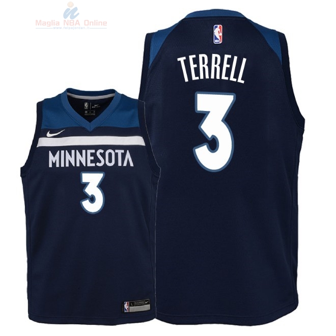 Acquista Maglia NBA Bambino Minnesota Timberwolves #3 Jared Terrell Marino Icon 2018