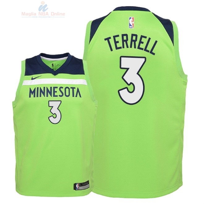 Acquista Maglia NBA Bambino Minnesota Timberwolves #3 Jared Terrell Verde Statement 2018