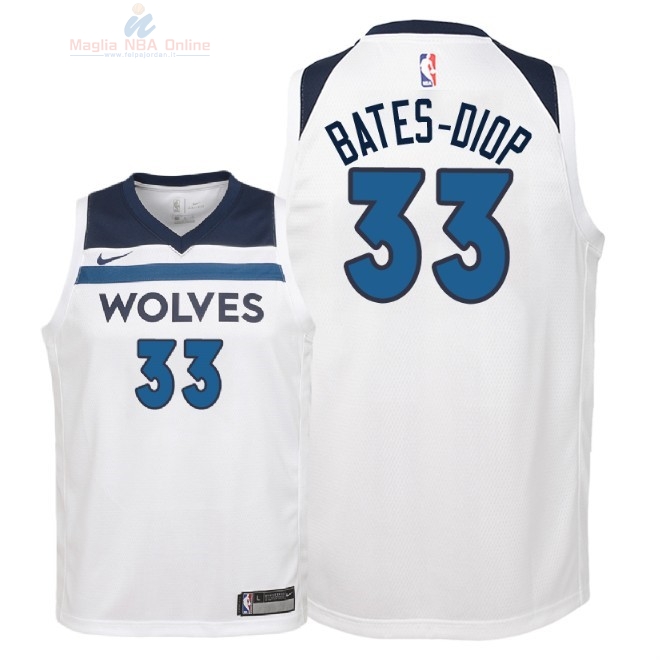 Acquista Maglia NBA Bambino Minnesota Timberwolves #33 Keita Bates Diop Bianco Association 2018