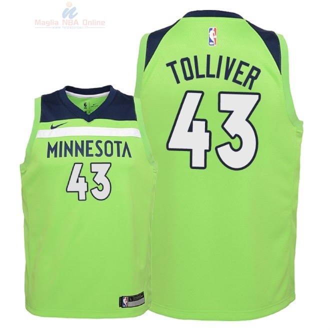 Acquista Maglia NBA Bambino Minnesota Timberwolves #43 Anthony Tolliver Verde Statement 2018