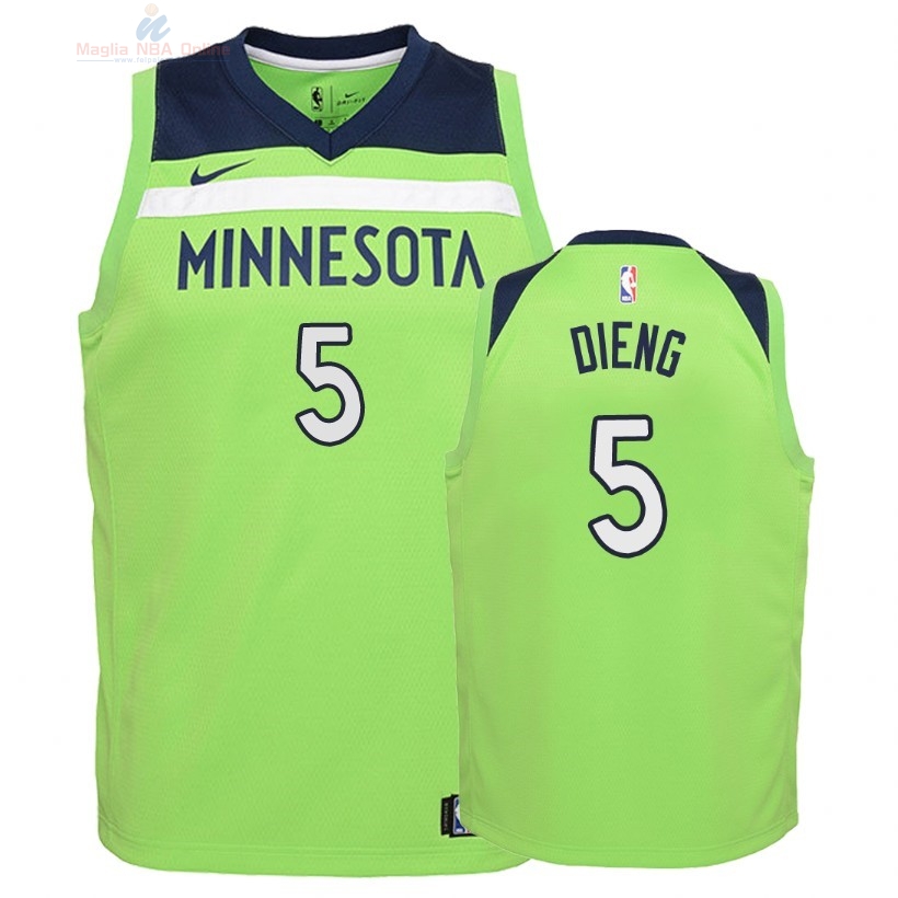 Acquista Maglia NBA Bambino Minnesota Timberwolves #5 Gorgui Dieng Verde Statement 2018