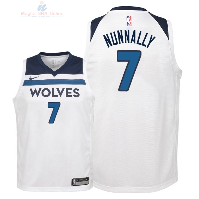 Acquista Maglia NBA Bambino Minnesota Timberwolves #7 James Nunnally Bianco Association 2018