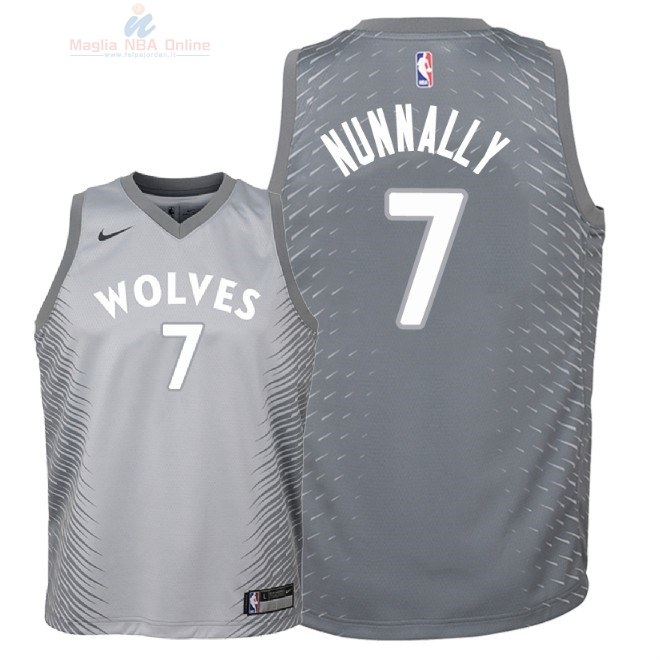 Acquista Maglia NBA Bambino Minnesota Timberwolves #7 James Nunnally Nike Grigio Città 2018