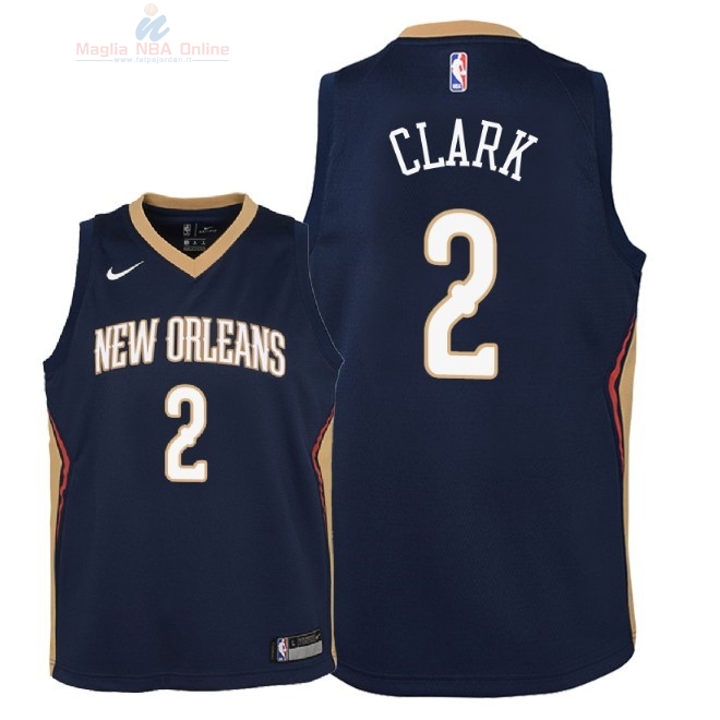 Acquista Maglia NBA Bambino New Orleans Pelicans #2 Ian Clark Marino Icon 2018