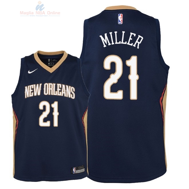 Acquista Maglia NBA Bambino New Orleans Pelicans #21 Darius Miller Marino Icon 2018