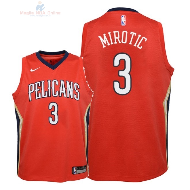 Acquista Maglia NBA Bambino New Orleans Pelicans #3 Nikola Mirotic Rosso Statement 2018