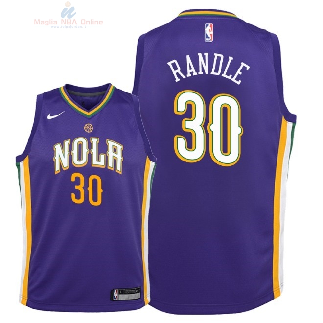 Acquista Maglia NBA Bambino New Orleans Pelicans #30 Julius Randle Nike Porpora Città 2018