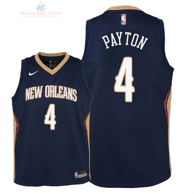 Acquista Maglia NBA Bambino New Orleans Pelicans #4 Elfrid Payton Marino Icon 2018