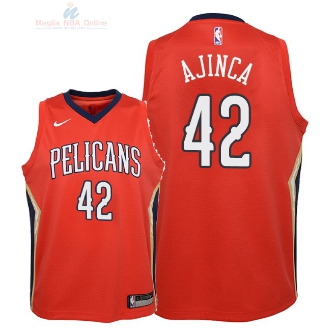 Acquista Maglia NBA Bambino New Orleans Pelicans #42 Alexis Ajinca Rosso Statement 2018