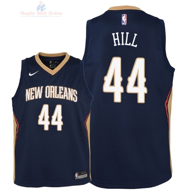 Acquista Maglia NBA Bambino New Orleans Pelicans #44 Solomon Hill Marino Icon 2018