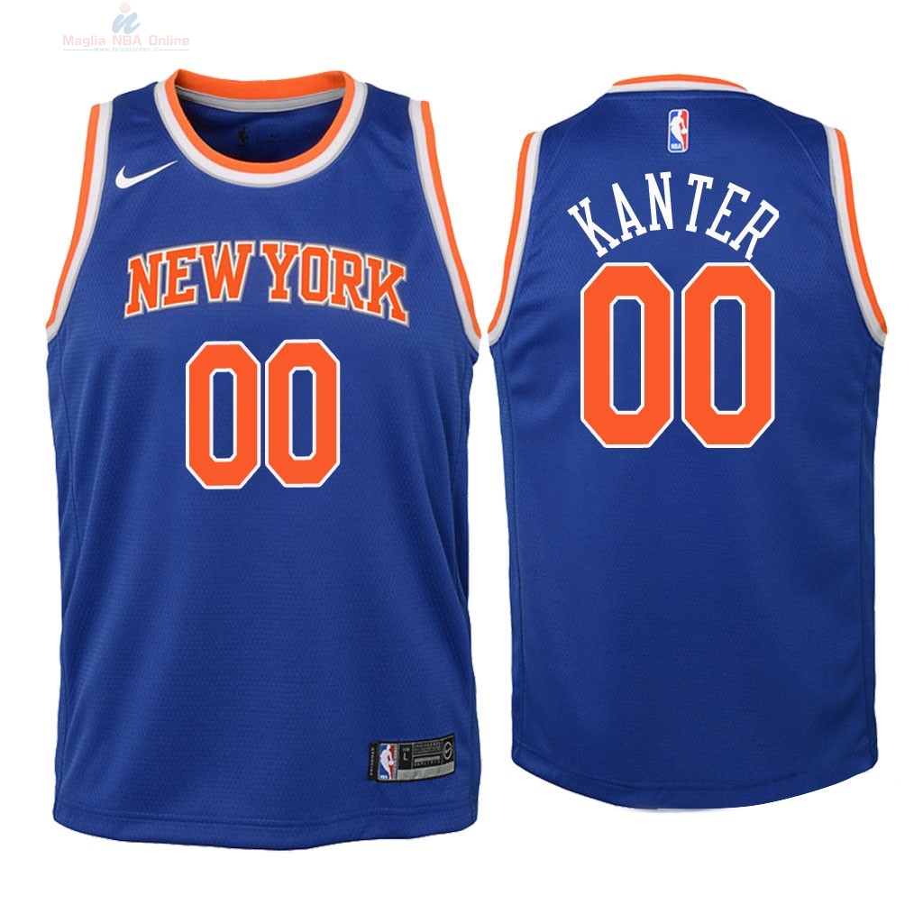 Acquista Maglia NBA Bambino New York Knicks #0 Enes Kanter Blu Icon 2018
