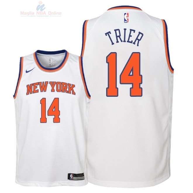 Acquista Maglia NBA Bambino New York Knicks #14 Allonzo Trier Bianco Association 2018