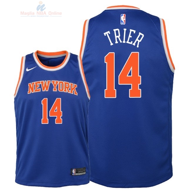 Acquista Maglia NBA Bambino New York Knicks #14 Allonzo Trier Blu Icon 2018