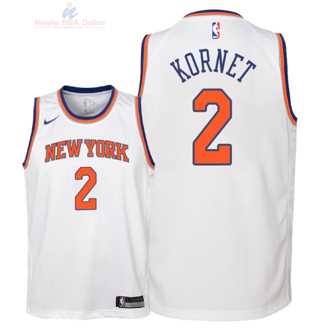 Acquista Maglia NBA Bambino New York Knicks #2 Luke Kornet Bianco Association 2018