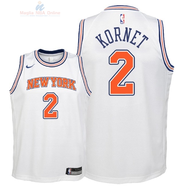 Acquista Maglia NBA Bambino New York Knicks #2 Luke Kornet Bianco Statement 2018