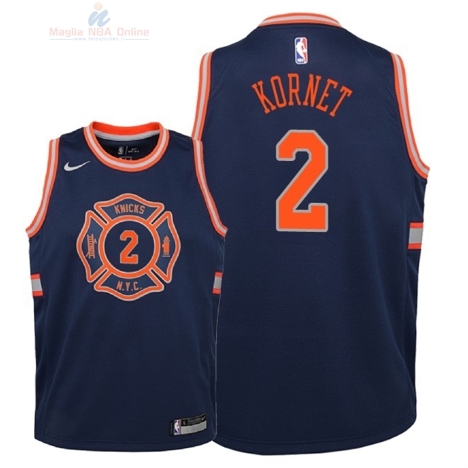 Acquista Maglia NBA Bambino New York Knicks #2 Luke Kornet Nike Marino Città 2018